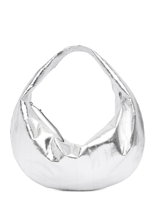 Khaite: Medium Olivia leather hobo bag - Gümüş - women_0 | Luisa Via Roma