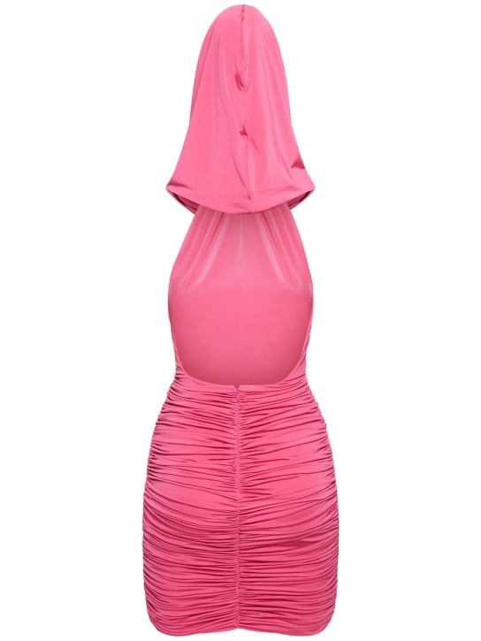 Giuseppe Di Morabito: Stretch jersey hooded mini dress - Hot Pink - women_4 | Luisa Via Roma