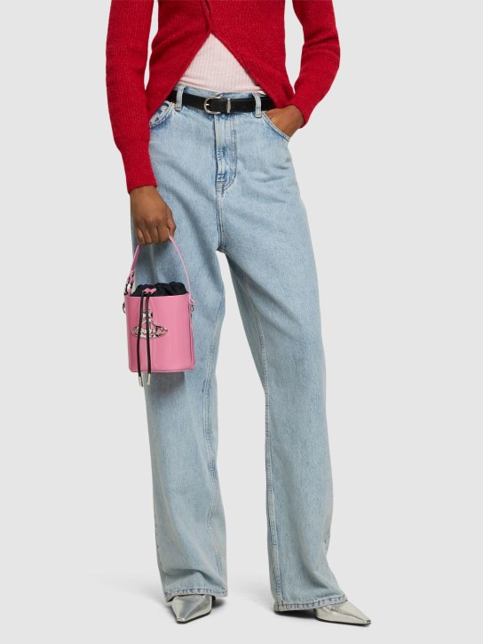 Vivienne Westwood: Daisy leather bucket bag - Pink - women_1 | Luisa Via Roma