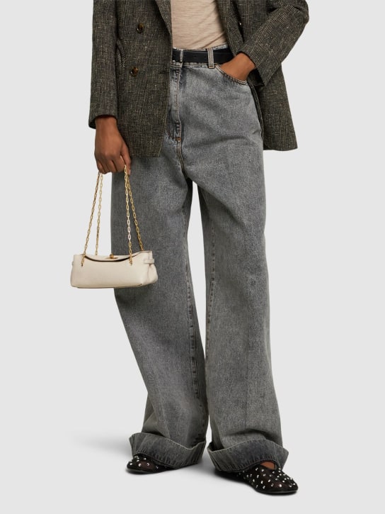Anya Hindmarch: Mini Waverley shiny leather shoulder bag - Chalk - women_1 | Luisa Via Roma