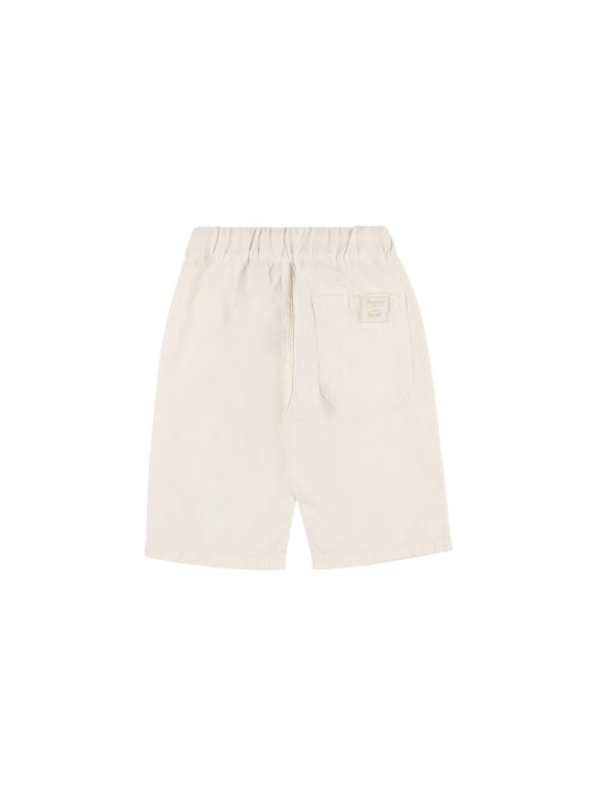 Bonpoint: Cotton gabardine Bermuda shorts - Beyaz - kids-boys_1 | Luisa Via Roma