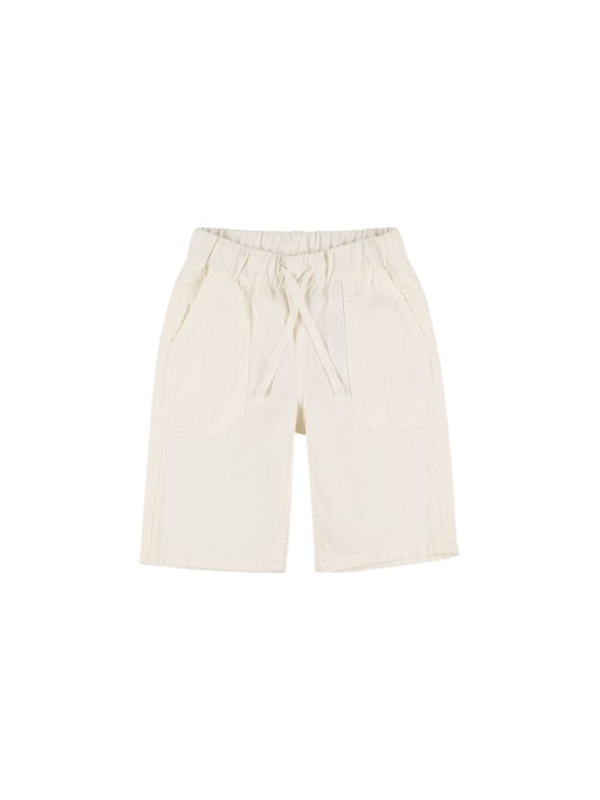 Bonpoint: Shorts in gabardina di cotone - Bianco - kids-boys_0 | Luisa Via Roma
