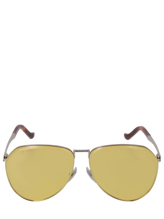 Etro: Luxury metal aviator sunglasses - Gold/Yellow - women_0 | Luisa Via Roma