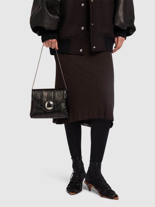Khaite: Bobbi leather shoulder bag - Black - women_1 | Luisa Via Roma