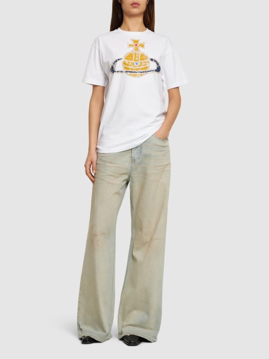 Vivienne Westwood: Klassisches T-Shirt mit Logodruck „Time Machine“ - Weiß - women_1 | Luisa Via Roma
