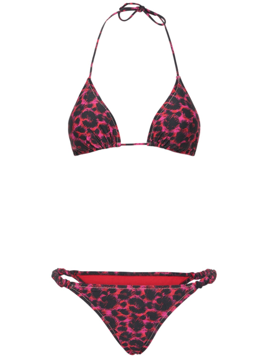 Reina Olga: Scrunchie printed triangle bikini - Multicolor - women_0 | Luisa Via Roma