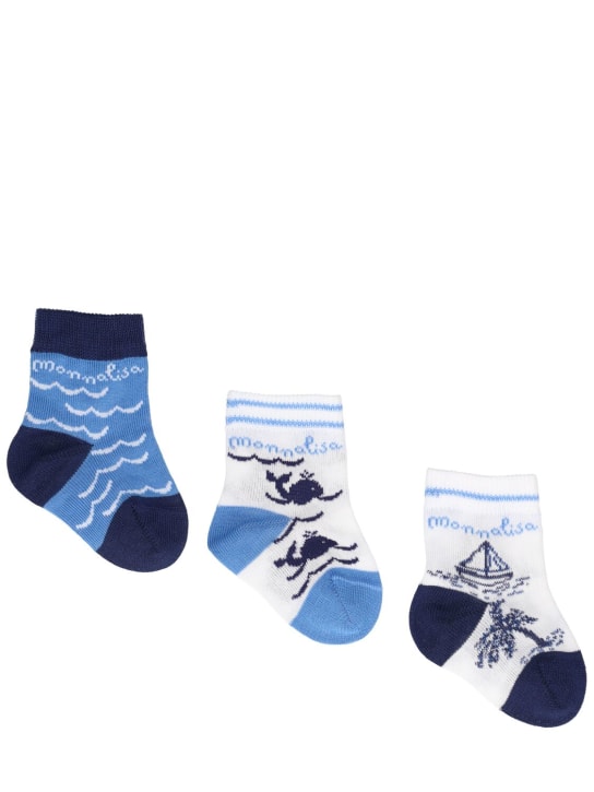 Monnalisa: Set of 3 Scottish thread socks - Renkli - kids-boys_0 | Luisa Via Roma