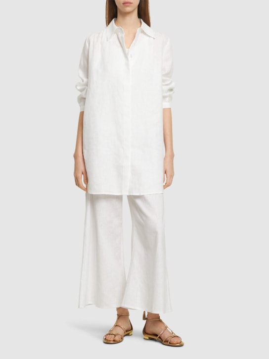 Reina Olga: Reby poplin maxi shirt - White - women_1 | Luisa Via Roma