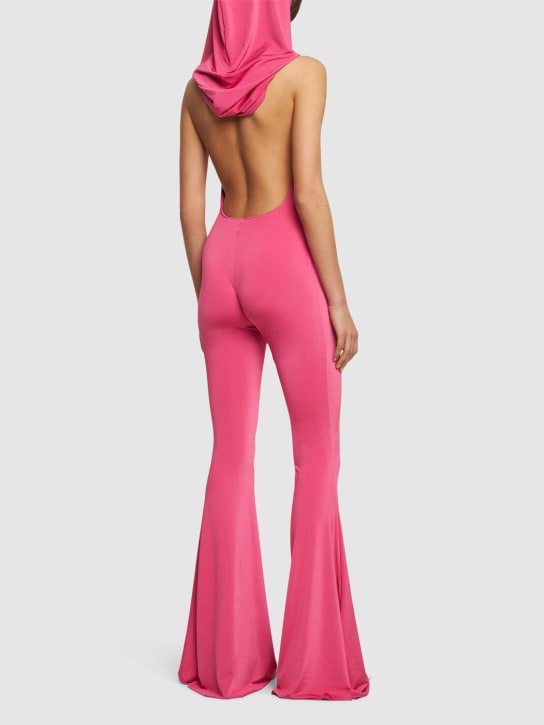 Giuseppe Di Morabito: Stretch jersey jumpsuit - Hot Pink - women_2 | Luisa Via Roma