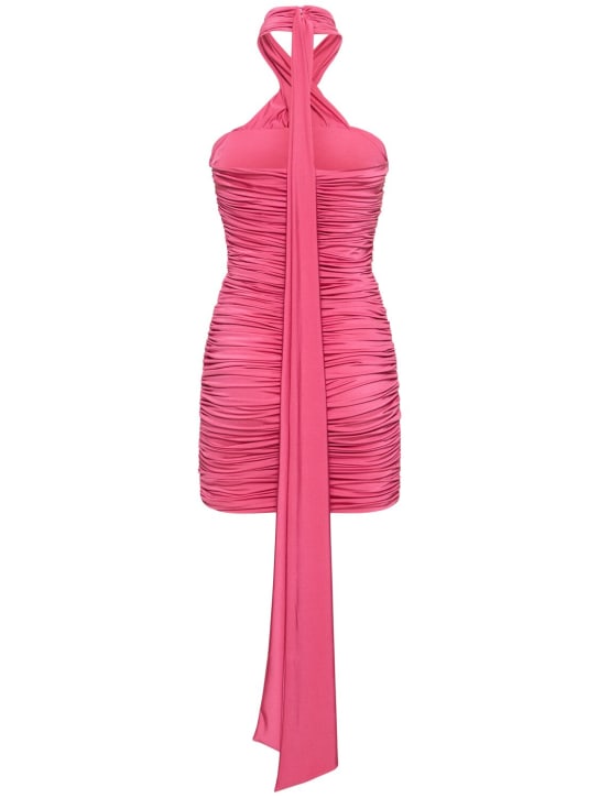 Giuseppe Di Morabito: Embellished satin mini dress - Hot Pink - women_4 | Luisa Via Roma