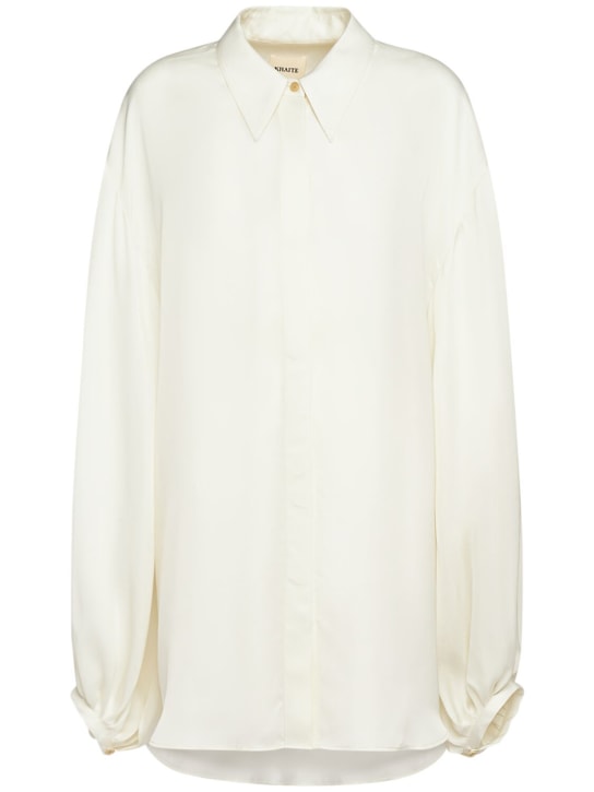Khaite: Bam铜氨纤维衬衫 - 白色 - women_0 | Luisa Via Roma