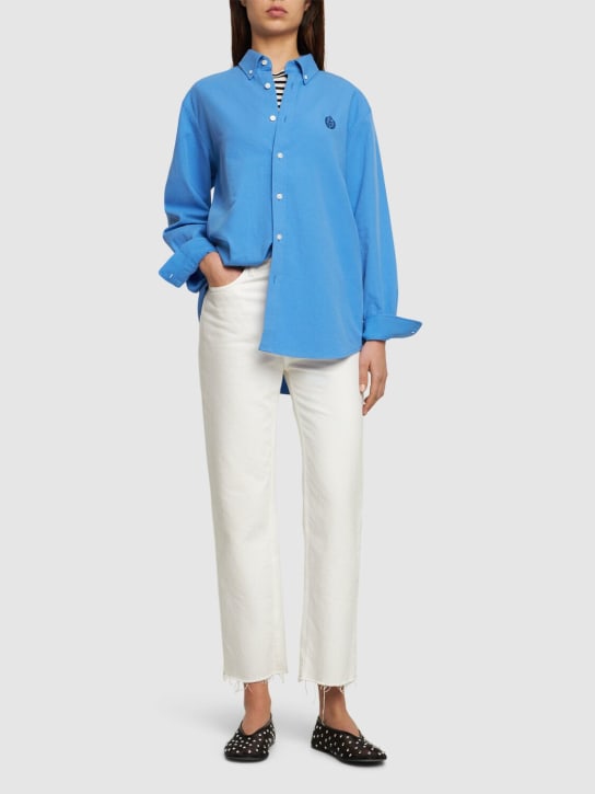 Dunst: Classic棉质男友版型衬衫 - 蓝色 - women_1 | Luisa Via Roma