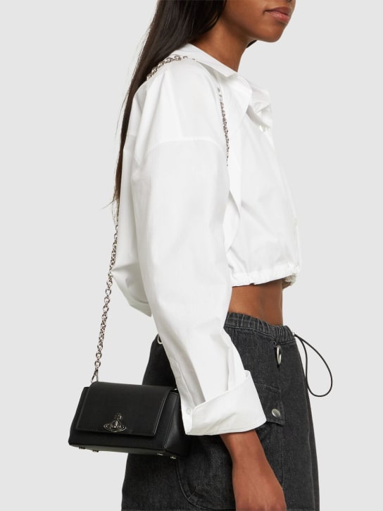 Vivienne Westwood: Small Hazel faux leather shoulder bag - Black - women_1 | Luisa Via Roma