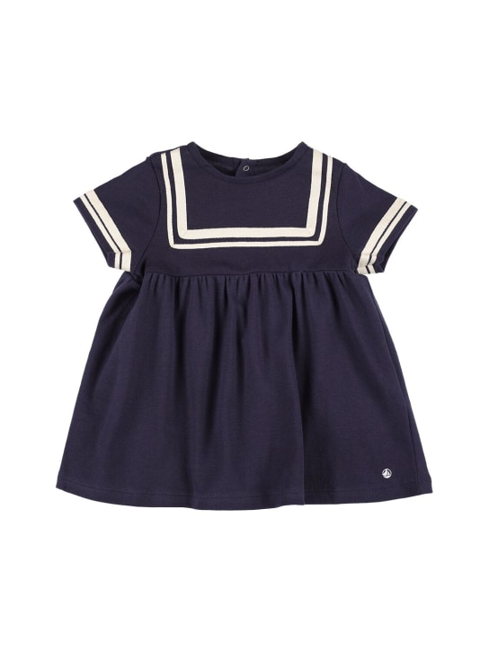 Petit Bateau: Cotton sailor dress - Navy - kids-girls_0 | Luisa Via Roma