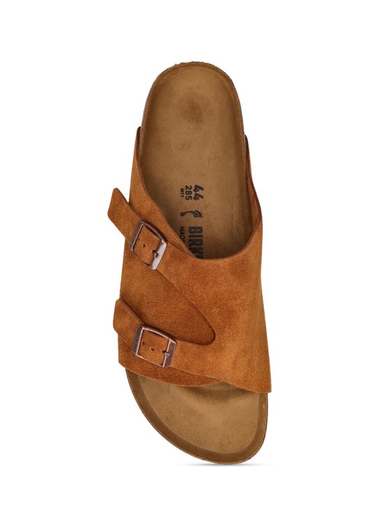 BIRKENSTOCK: Zurich suede sandals - Brown - men_5 | Luisa Via Roma