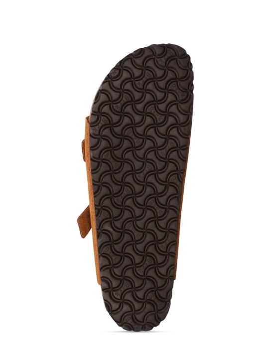 BIRKENSTOCK: Zurich suede sandals - Brown - men_4 | Luisa Via Roma