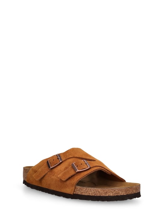 BIRKENSTOCK: Zurich suede sandals - Brown - men_2 | Luisa Via Roma