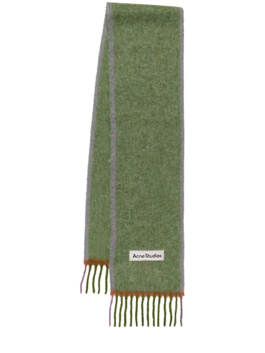 Acne Studios: Vally solid alpaca blend scarf - Çim Yeşili - men_0 | Luisa Via Roma
