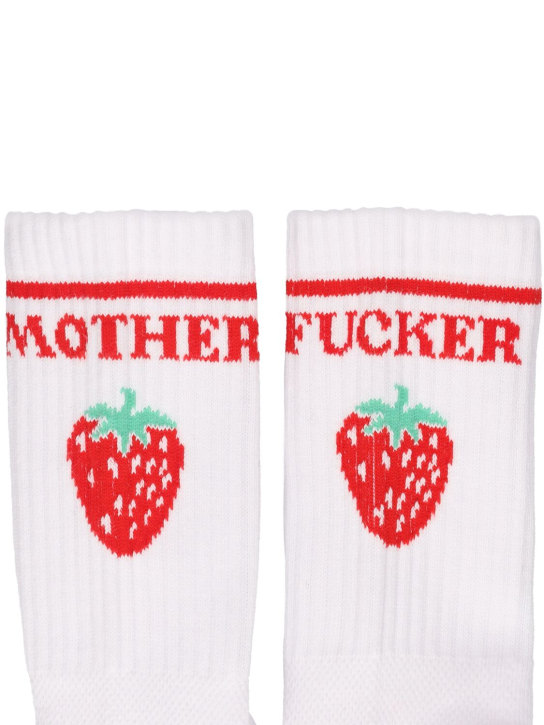 Mother: Socken aus Baumwollmischstrick „Baby Steps“ - Weiß/Multi - women_1 | Luisa Via Roma