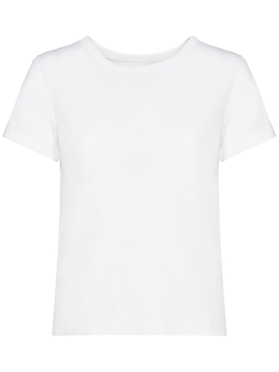Khaite: Camiseta de algodón jersey - Blanco - women_0 | Luisa Via Roma