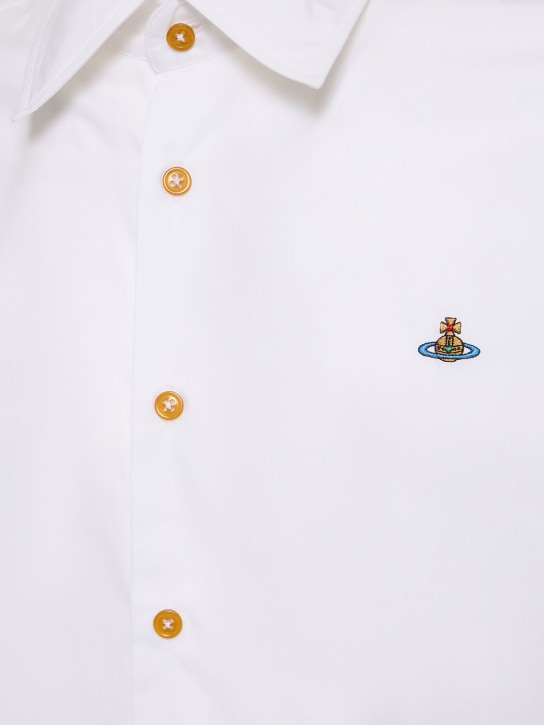 Vivienne Westwood: Logo embroidery cotton poplin shirt - men_1 | Luisa Via Roma