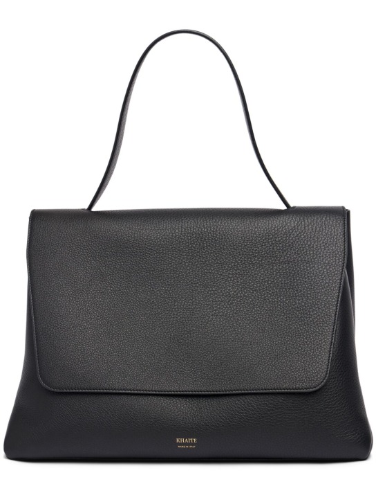 Khaite: Large Lia leather tote bag - Black - women_0 | Luisa Via Roma