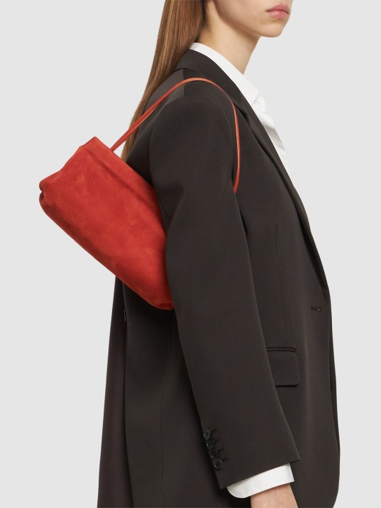 The Row: Abby suede shoulder bag - Brick Pld - women_1 | Luisa Via Roma