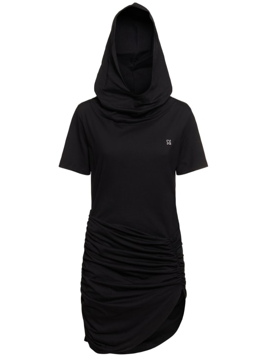 Giuseppe Di Morabito: Vestido mini de jersey de algodón - Negro - women_0 | Luisa Via Roma