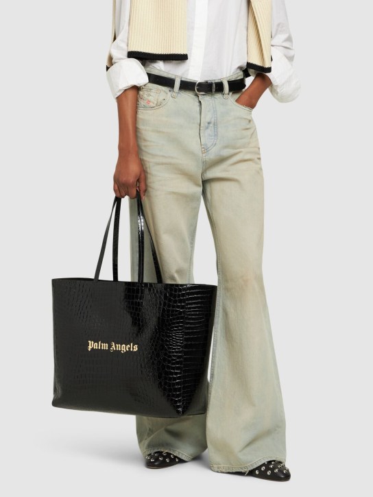 Palm Angels: Palm leather tote bag - Black - women_1 | Luisa Via Roma