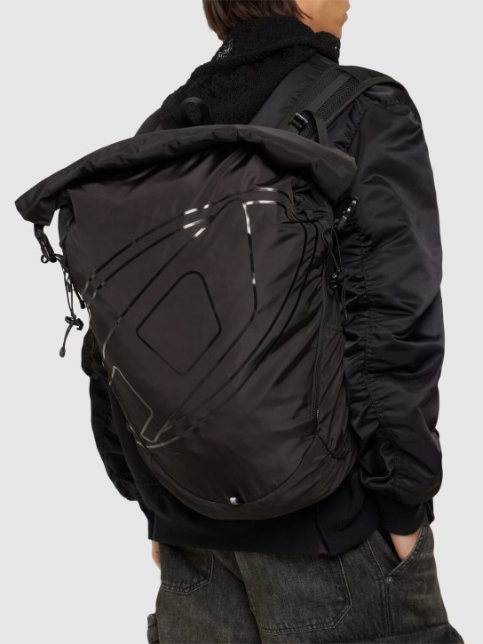 Diesel: Oval-D light nylon backpack - Black - men_1 | Luisa Via Roma