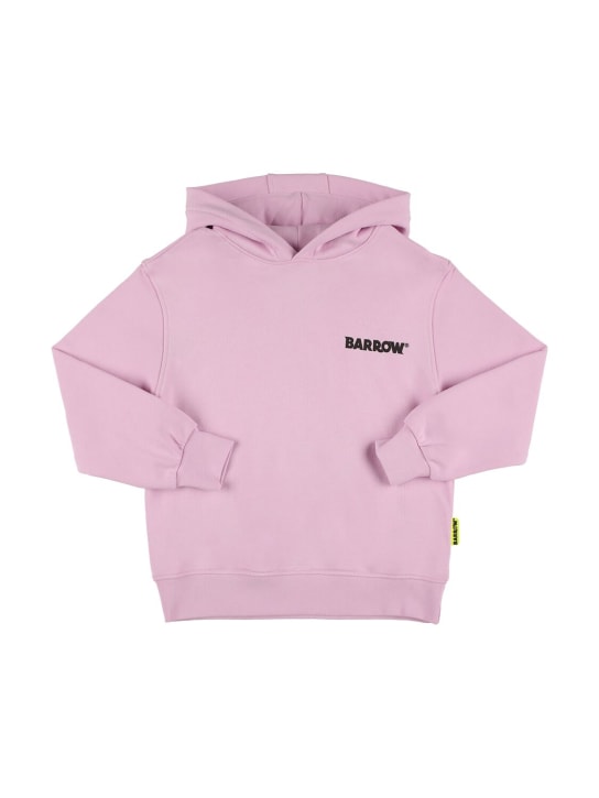 Barrow: Printed sweatshirt hoodie - Pink - kids-girls_1 | Luisa Via Roma