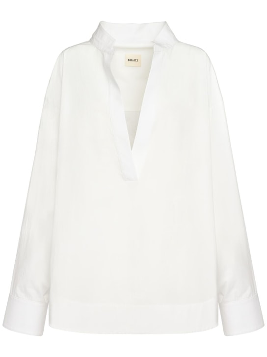 Khaite: Tito cotton poplin shirt - Beyaz - women_0 | Luisa Via Roma