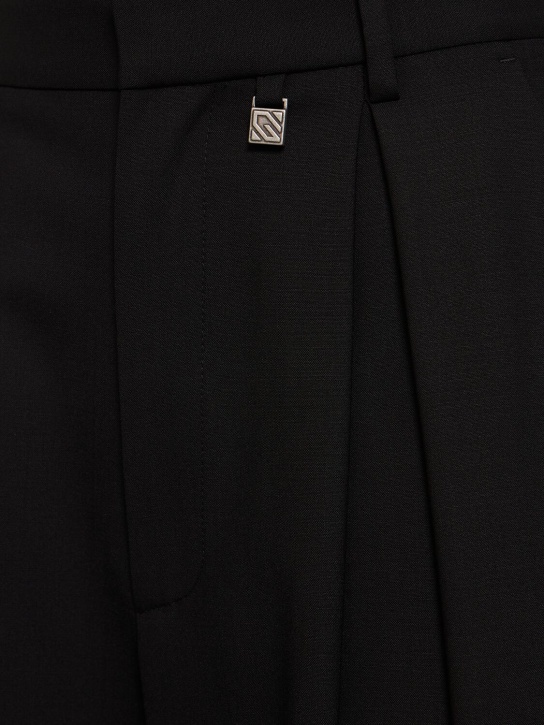 Giuseppe Di Morabito: Stretch wool wide pants - Black - women_3 | Luisa Via Roma