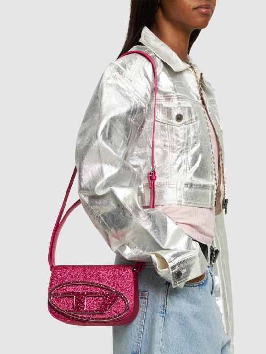 Diesel: 1DR Glittered shoulder bag - Fuchsia Glitter - women_1 | Luisa Via Roma