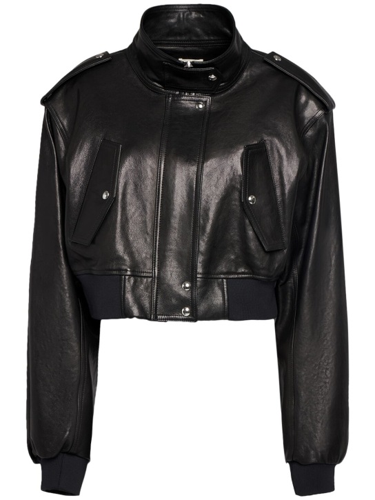 Khaite: Kember leather jacket - Siyah - women_0 | Luisa Via Roma
