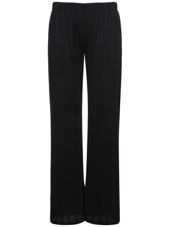 Cou Cou: Pantalones anchos de algodón - Negro - women_0 | Luisa Via Roma