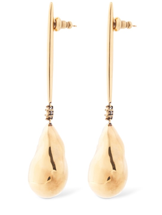 Alexander McQueen: Brass pendent earrings - Gold - women_1 | Luisa Via Roma
