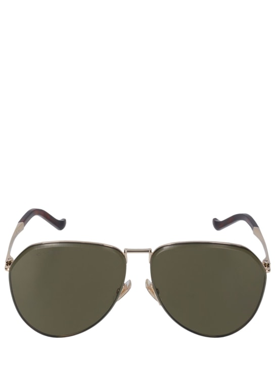 Etro: Pilotensonnenbrille aus Metall „Luxury“ - Gold/Green - women_0 | Luisa Via Roma