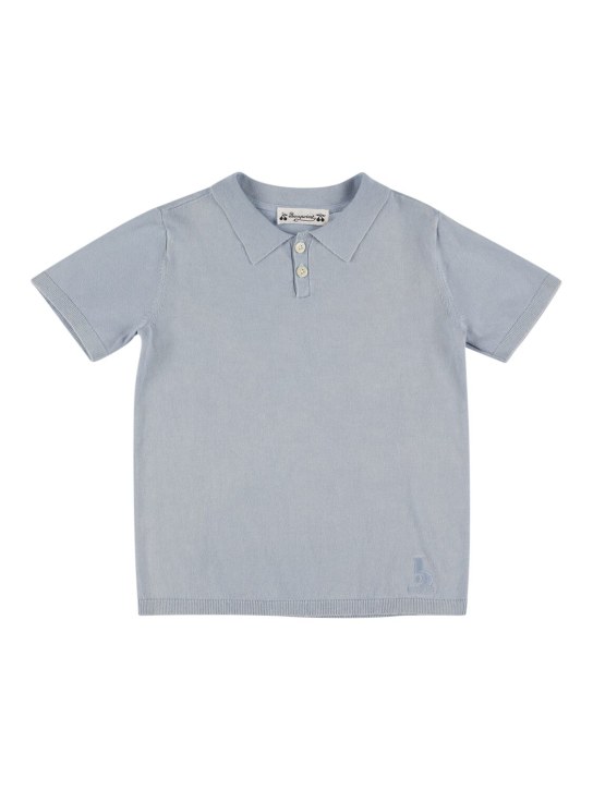 Bonpoint: Camiseta polo de algodón jersey - Azul Claro - kids-boys_0 | Luisa Via Roma