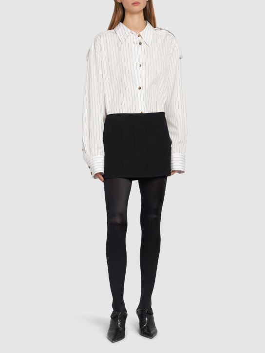 Khaite: Meelar viscose blend mini skirt - Black - women_1 | Luisa Via Roma