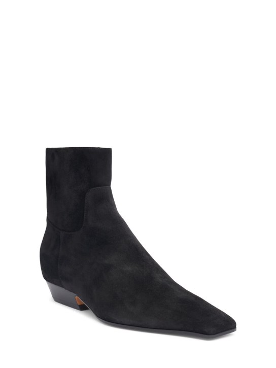 Khaite: 25mm Marfa suede ankle boots - Black - women_1 | Luisa Via Roma