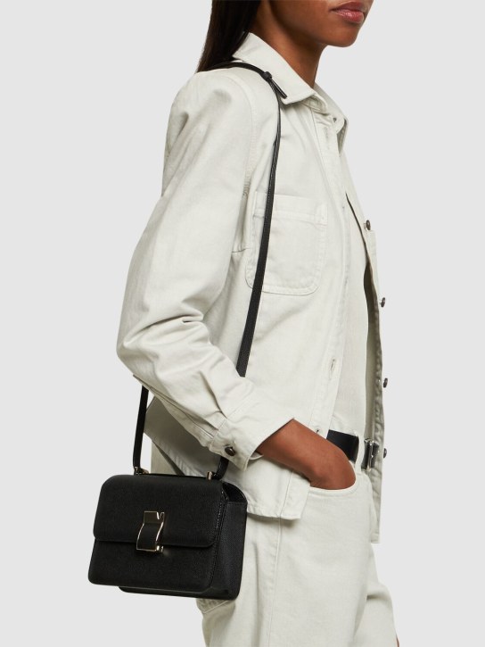 Valextra: Small Nolo leather shoulder bag - Black - women_1 | Luisa Via Roma