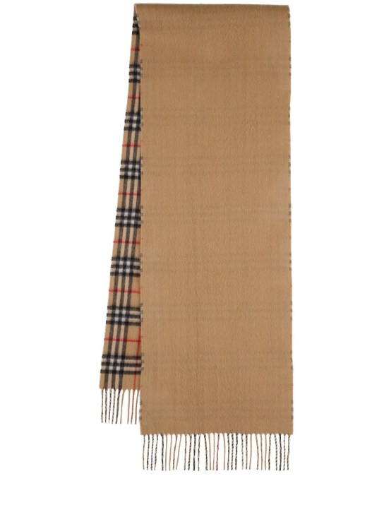 Burberry: Reversible cashmere scarf - Archive Beige - women_0 | Luisa Via Roma