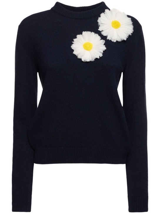 MSGM: Wool blend sweater - Blue - women_0 | Luisa Via Roma