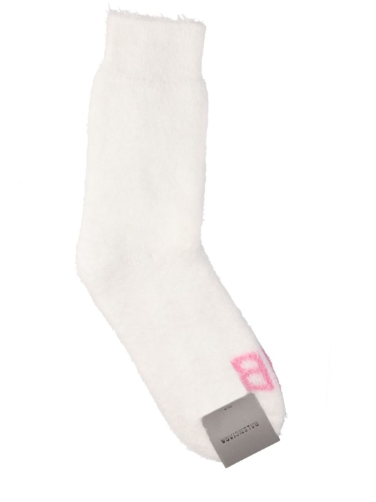 Balenciaga: Cozy Homewear socks - Beyaz/Pembe - women_0 | Luisa Via Roma