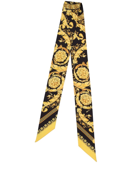 Versace: Silk twill bandeau - Black/Gold - women_0 | Luisa Via Roma