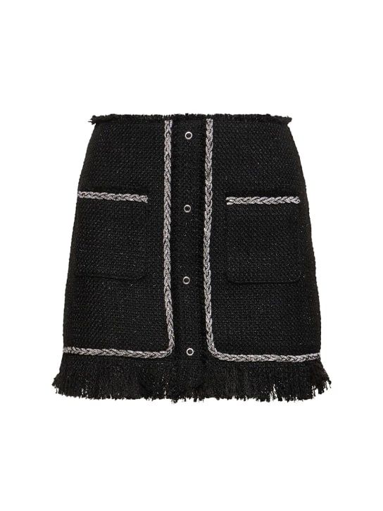 Giuseppe Di Morabito: Embellished bouclé mini skirt - Siyah - women_0 | Luisa Via Roma