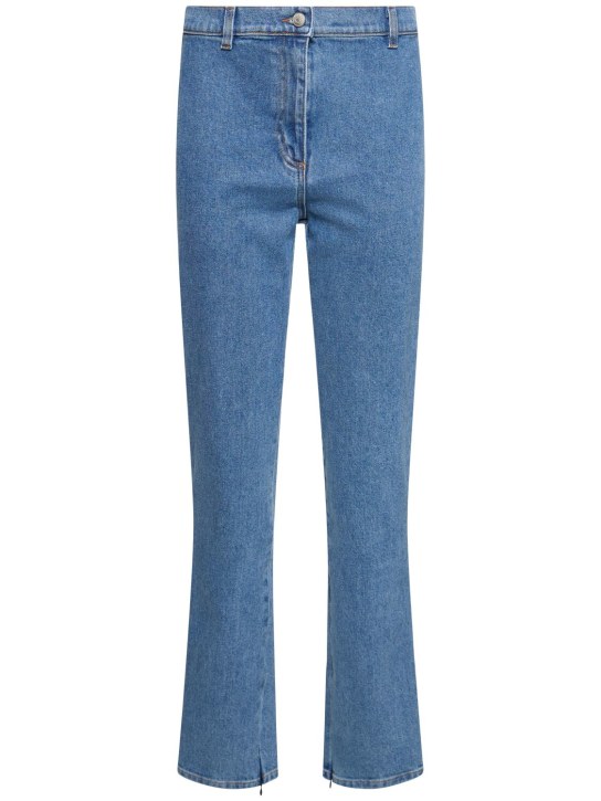 Magda Butrym: Jeans skinny de denim con cintura alta - Azul - women_0 | Luisa Via Roma