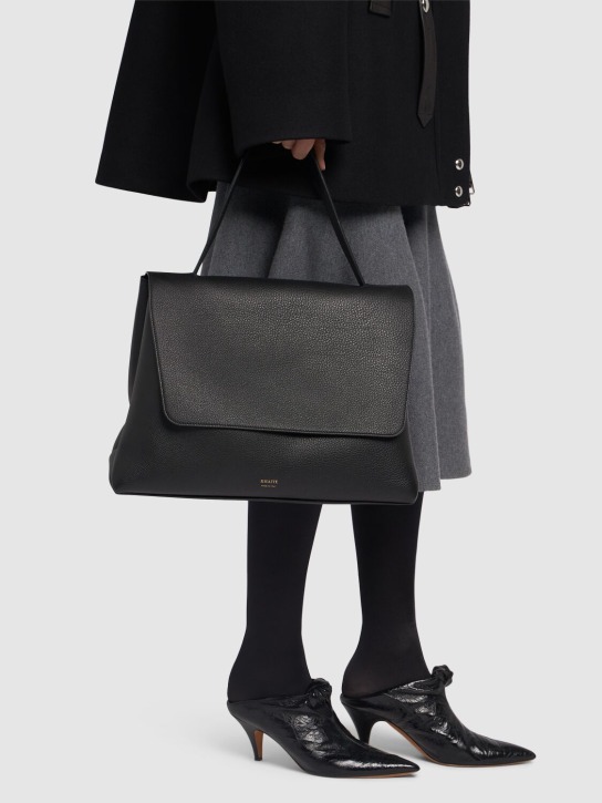 Khaite: Large Lia leather tote bag - Black - women_1 | Luisa Via Roma