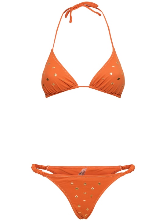 Reina Olga: Bikini a triangolo Scrunchie - Arancione - women_0 | Luisa Via Roma